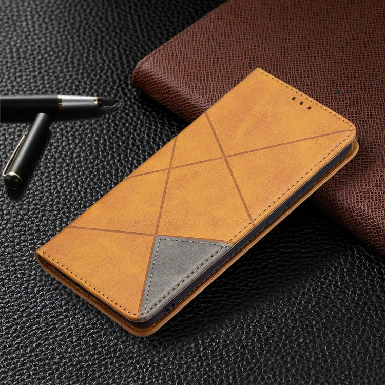 For OPPO A15 Rhombus Texture Horizontal Flip Magnetic Leather Case with Holder & Card Slots