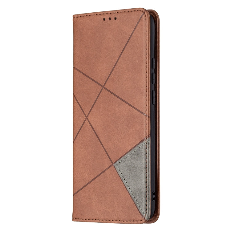 For OPPO A15 Rhombus Texture Horizontal Flip Magnetic Leather Case with Holder & Card Slots