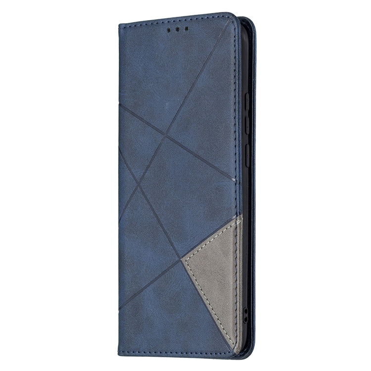 For OPPO A15 Rhombus Texture Horizontal Flip Magnetic Leather Case with Holder & Card Slots