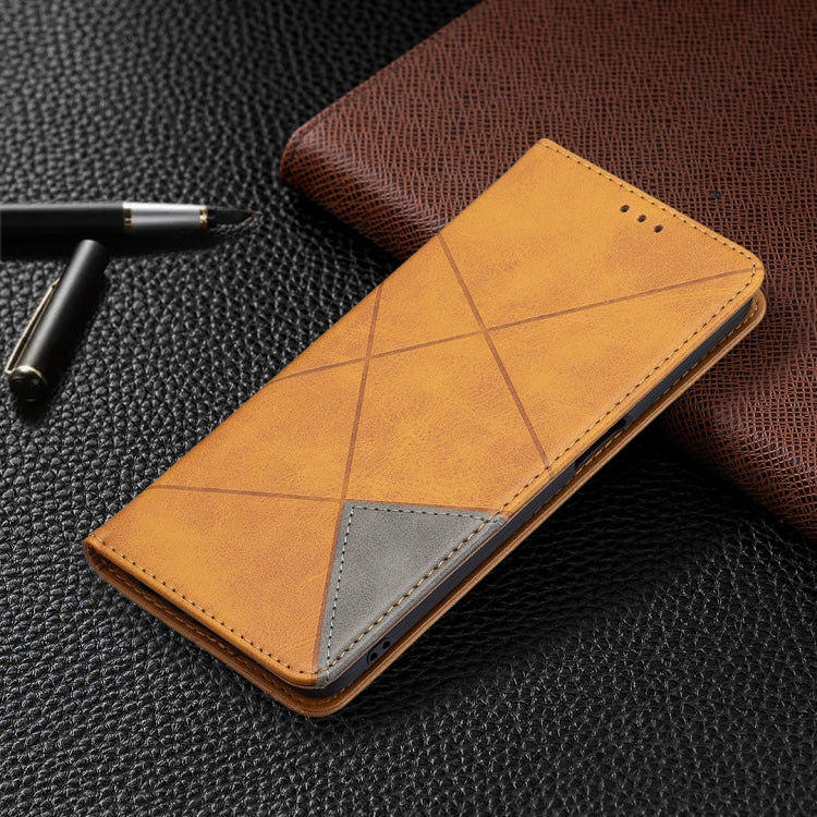 For OPPO A54 4G / A55 5G Rhombus Texture Horizontal Flip Magnetic Leather Case with Holder & Card Slots