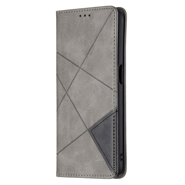 For OPPO A54 4G / A55 5G Rhombus Texture Horizontal Flip Magnetic Leather Case with Holder & Card Slots