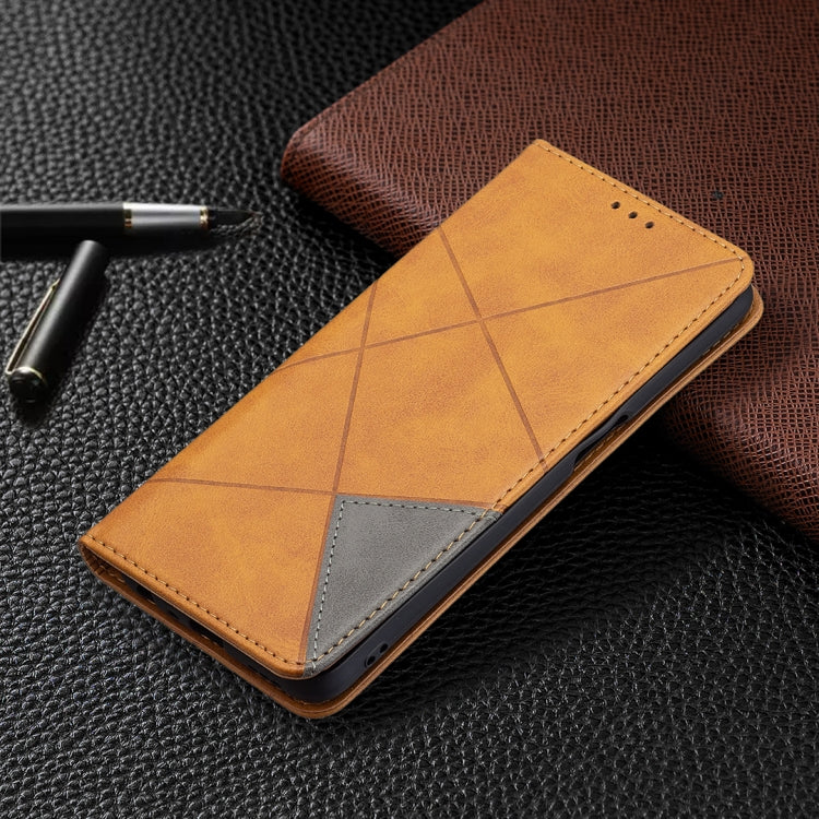 For OPPO A74 5G / A93 5G / A54 5G Rhombus Texture Horizontal Flip Magnetic Leather Case with Holder & Card Slots