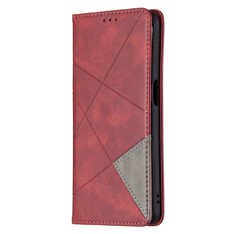 For OPPO A74 5G / A93 5G / A54 5G Rhombus Texture Horizontal Flip Magnetic Leather Case with Holder & Card Slots