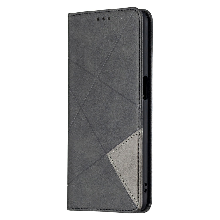 For OPPO A74 5G / A93 5G / A54 5G Rhombus Texture Horizontal Flip Magnetic Leather Case with Holder & Card Slots