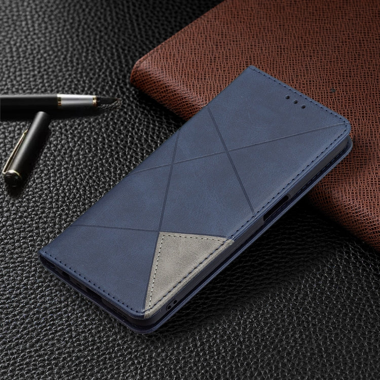 For OPPO A74 5G / A93 5G / A54 5G Rhombus Texture Horizontal Flip Magnetic Leather Case with Holder & Card Slots