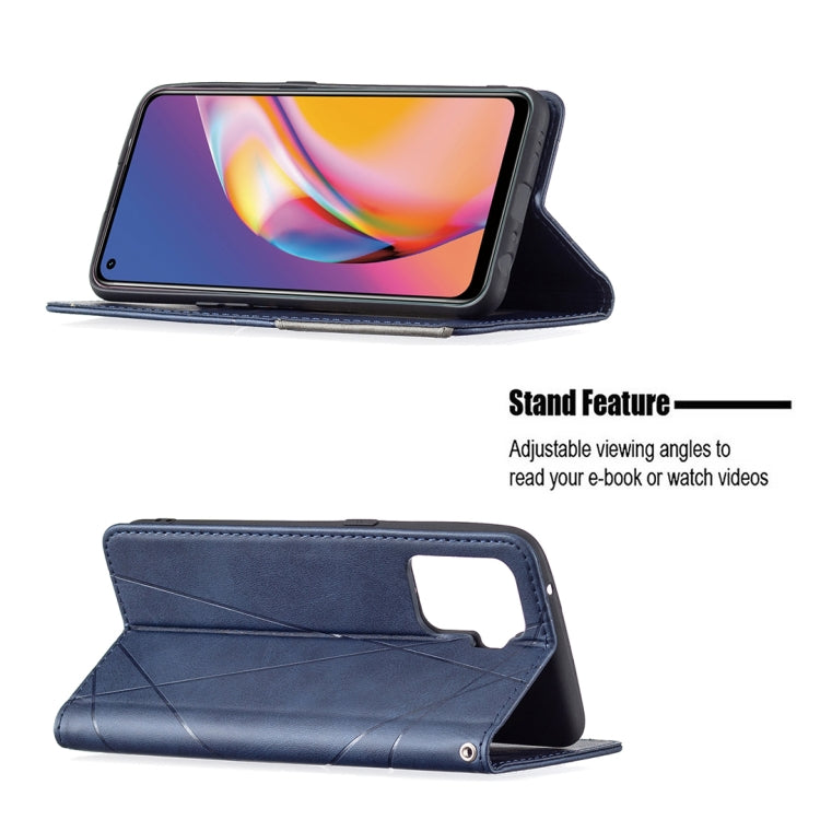 For OPPO A94 4G / Reno 5F / F19 Pro Rhombus Texture Horizontal Flip Magnetic Leather Case with Holder & Card Slots
