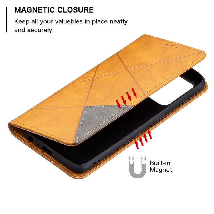 For OPPO A94 5G / F19 Pro Plus / Reno5 Z 5G Rhombus Texture Horizontal Flip Magnetic Leather Case with Holder & Card Slots