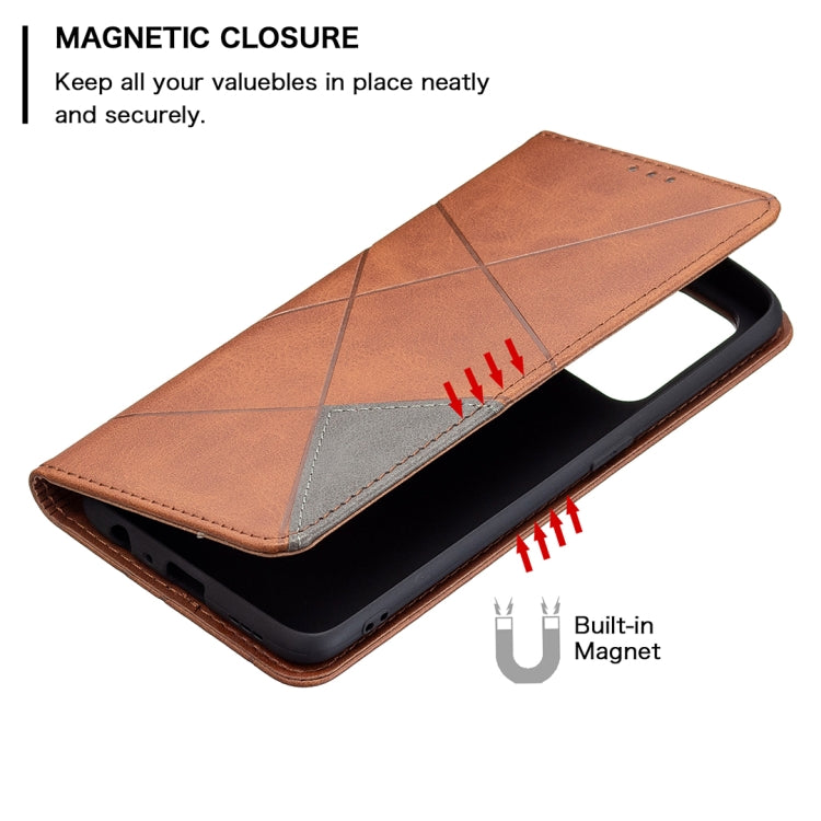 For OPPO A94 5G / F19 Pro Plus / Reno5 Z 5G Rhombus Texture Horizontal Flip Magnetic Leather Case with Holder & Card Slots