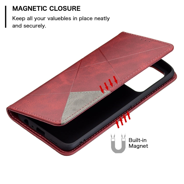 For OPPO A94 5G / F19 Pro Plus / Reno5 Z 5G Rhombus Texture Horizontal Flip Magnetic Leather Case with Holder & Card Slots