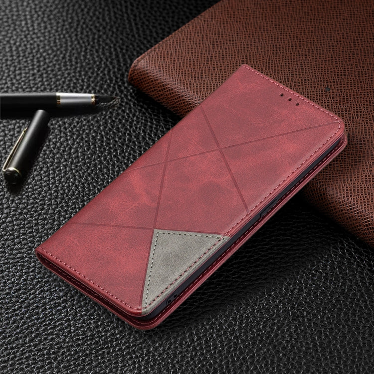 For OPPO A94 5G / F19 Pro Plus / Reno5 Z 5G Rhombus Texture Horizontal Flip Magnetic Leather Case with Holder & Card Slots
