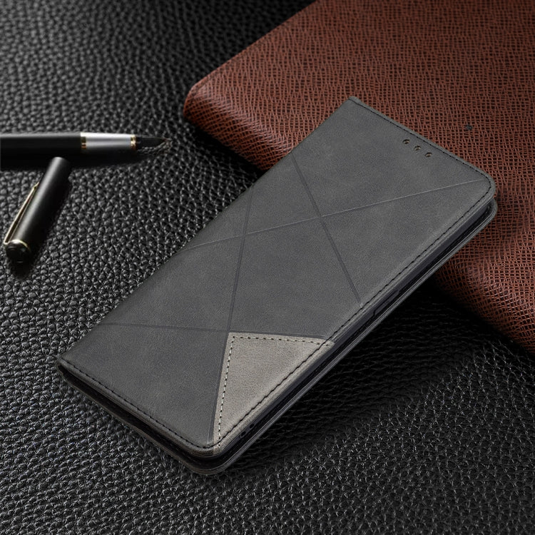For OPPO A94 5G / F19 Pro Plus / Reno5 Z 5G Rhombus Texture Horizontal Flip Magnetic Leather Case with Holder & Card Slots