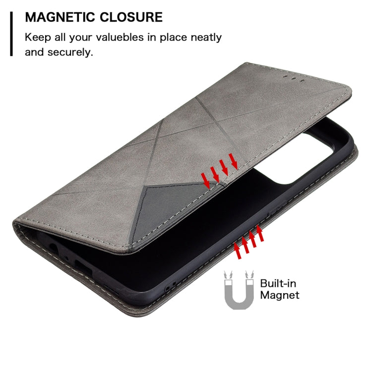 For OPPO A94 5G / F19 Pro Plus / Reno5 Z 5G Rhombus Texture Horizontal Flip Magnetic Leather Case with Holder & Card Slots