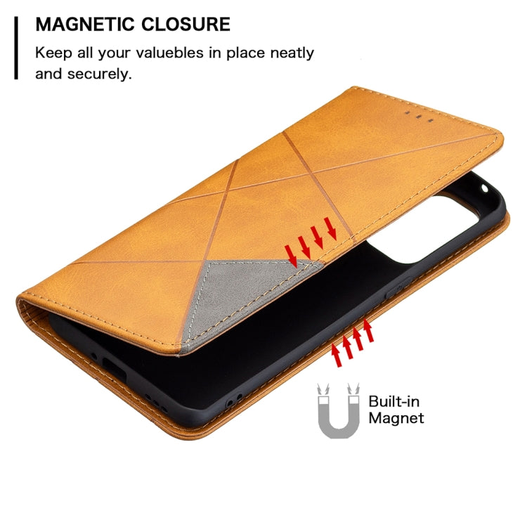 For OPPO Reno5 Pro Rhombus Texture Horizontal Flip Magnetic Leather Case with Holder & Card Slots