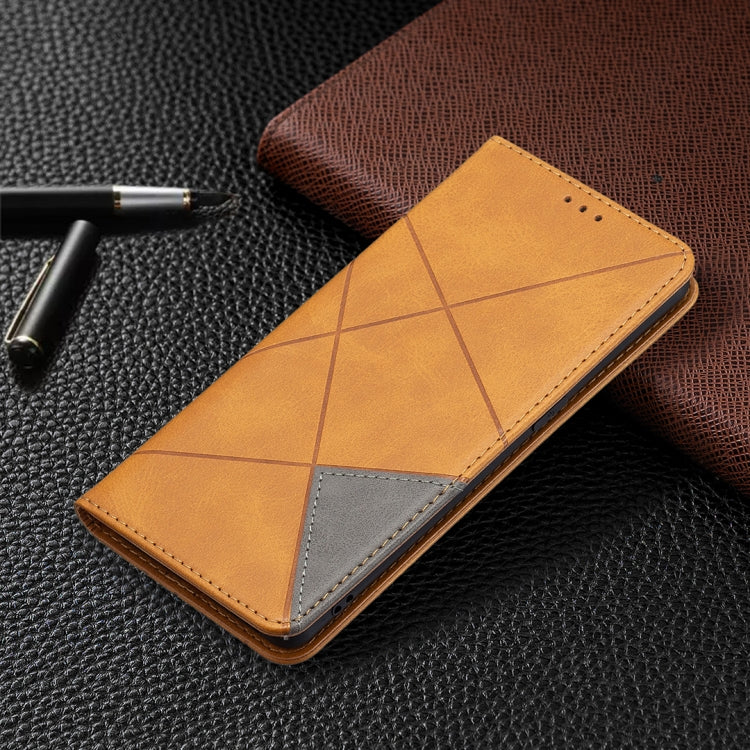 For OPPO Reno5 Pro Rhombus Texture Horizontal Flip Magnetic Leather Case with Holder & Card Slots