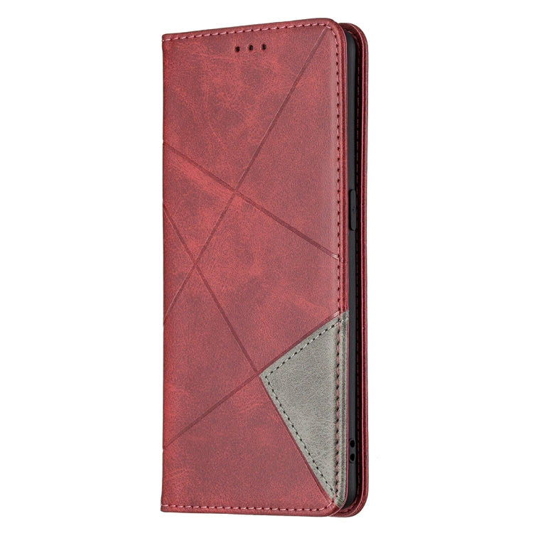 For OPPO Reno5 Pro Rhombus Texture Horizontal Flip Magnetic Leather Case with Holder & Card Slots