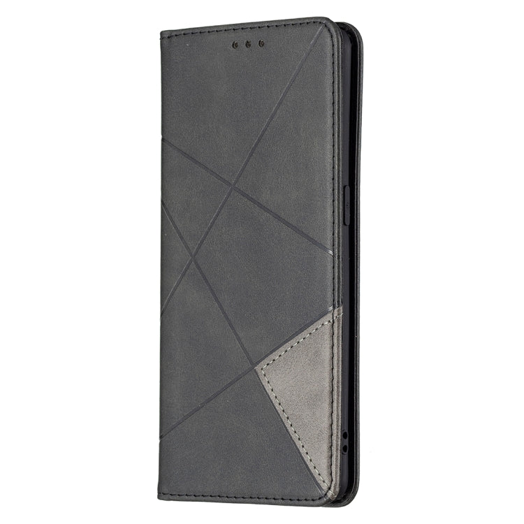 For OPPO Reno5 Pro Rhombus Texture Horizontal Flip Magnetic Leather Case with Holder & Card Slots
