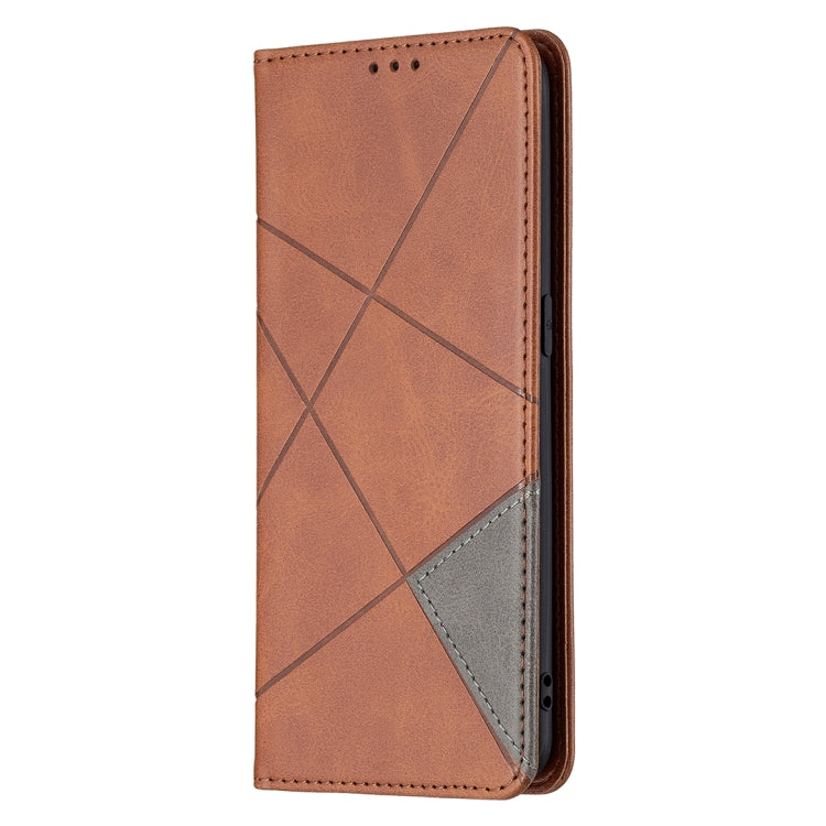 For OPPO Reno5 Rhombus Texture Horizontal Flip Magnetic Leather Case with Holder & Card Slots