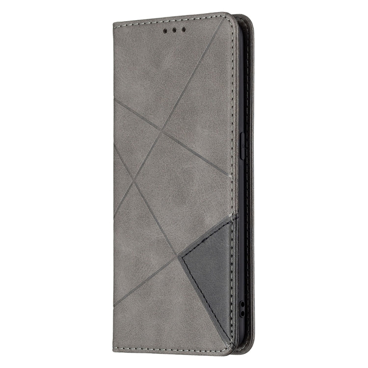 For OPPO Reno5 Rhombus Texture Horizontal Flip Magnetic Leather Case with Holder & Card Slots