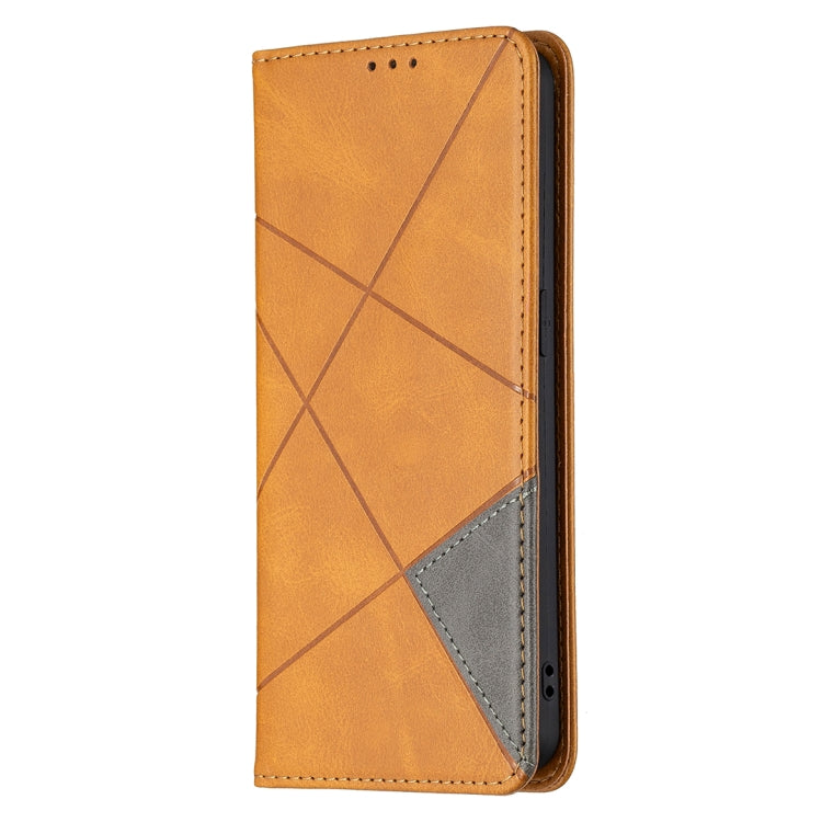 For OPPO Reno6 Rhombus Texture Horizontal Flip Magnetic Leather Case with Holder & Card Slots