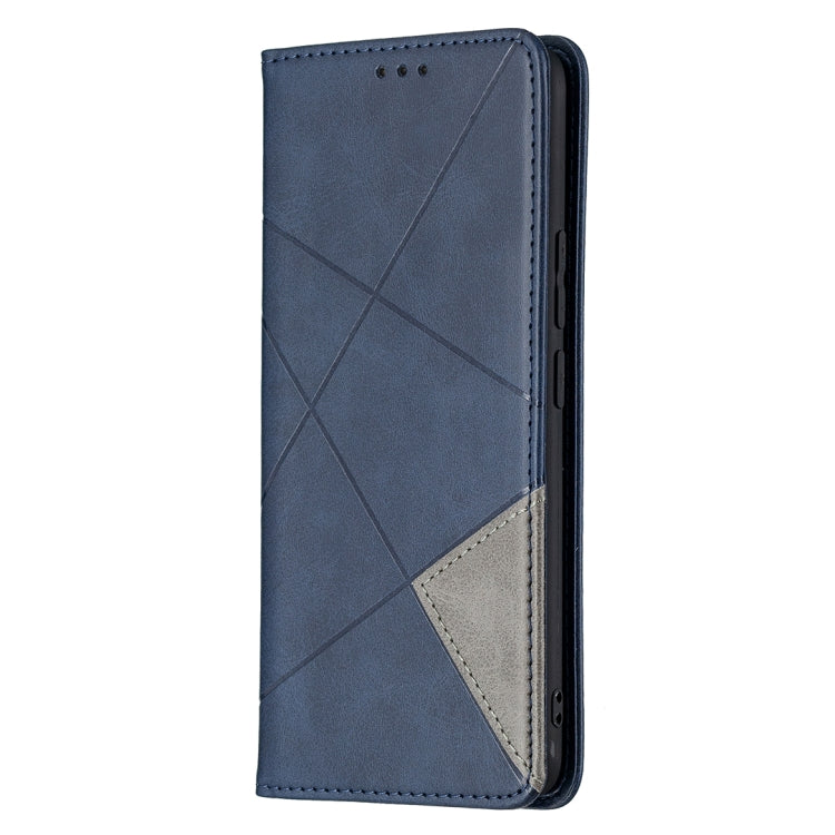 For OPPO Realme 8 / 8 Pro Rhombus Texture Horizontal Flip Magnetic Leather Case with Holder & Card Slots