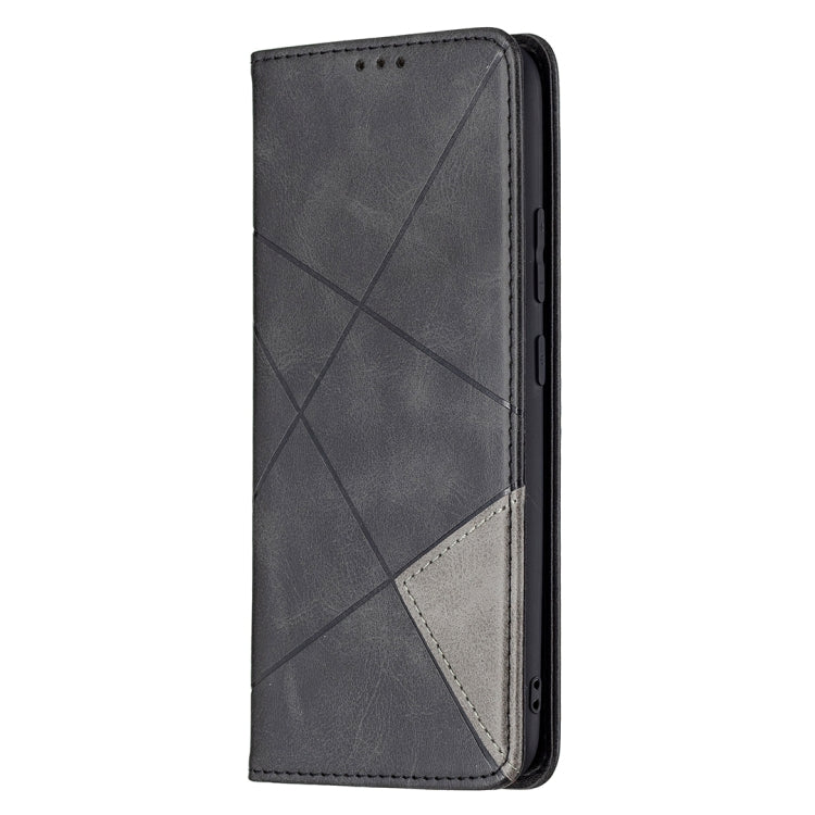 For OPPO Realme C21 / C20 Rhombus Texture Horizontal Flip Magnetic Leather Case with Holder & Card Slots