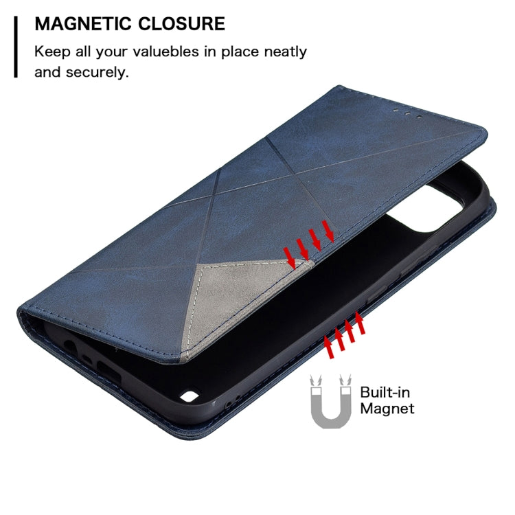 For OPPO Realme C21 / C20 Rhombus Texture Horizontal Flip Magnetic Leather Case with Holder & Card Slots