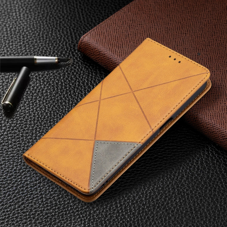 For OPPO Realme 8 5G / V13 Rhombus Texture Horizontal Flip Magnetic Leather Case with Holder & Card Slots