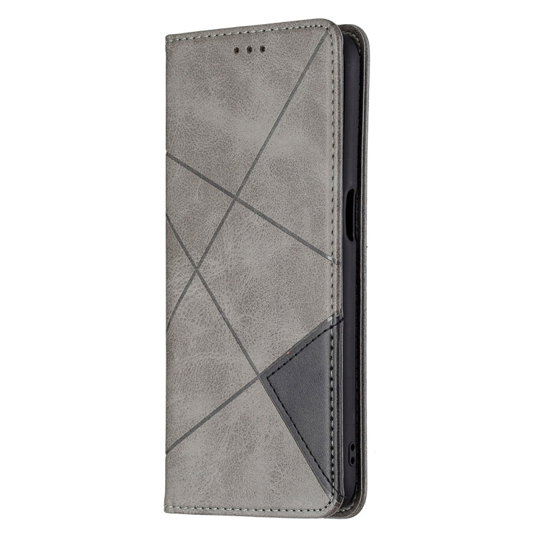 For OPPO Realme 8 5G / V13 Rhombus Texture Horizontal Flip Magnetic Leather Case with Holder & Card Slots
