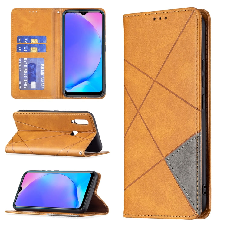 For vivo Y11/Y15/Y12/Y17 Rhombus Texture Horizontal Flip Magnetic Leather Case with Holder & Card Slots