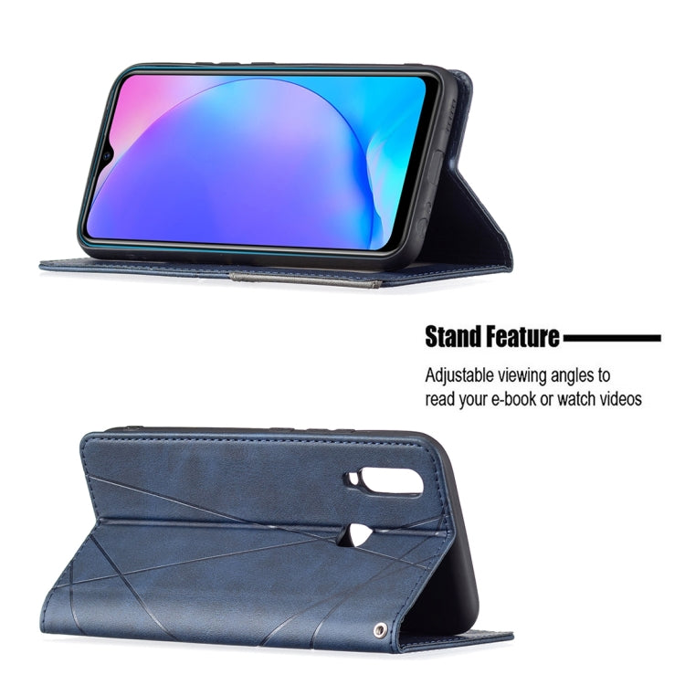 For vivo Y11/Y15/Y12/Y17 Rhombus Texture Horizontal Flip Magnetic Leather Case with Holder & Card Slots