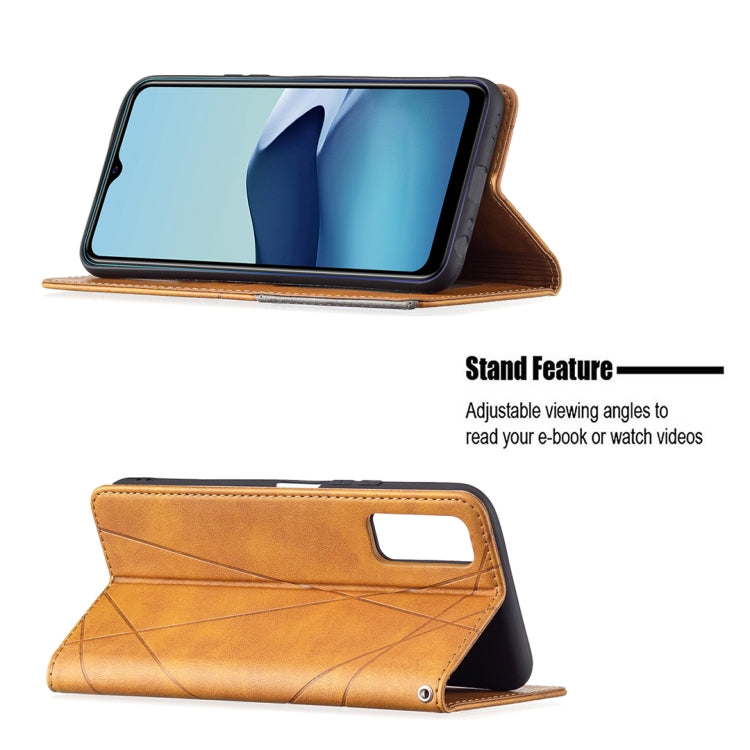For vivo Y20 Rhombus Texture Horizontal Flip Magnetic Leather Case with Holder & Card Slots