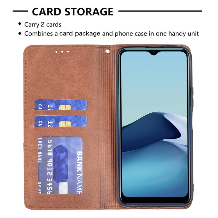 For vivo Y20 Rhombus Texture Horizontal Flip Magnetic Leather Case with Holder & Card Slots