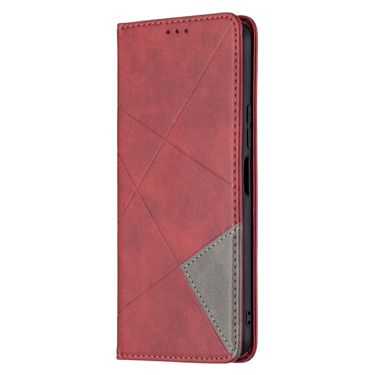 For vivo Y20 Rhombus Texture Horizontal Flip Magnetic Leather Case with Holder & Card Slots