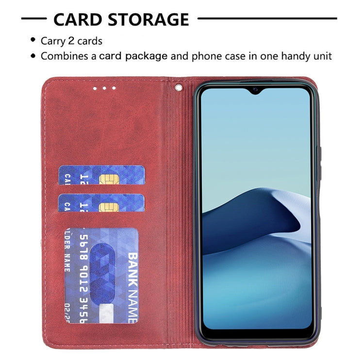 For vivo Y20 Rhombus Texture Horizontal Flip Magnetic Leather Case with Holder & Card Slots