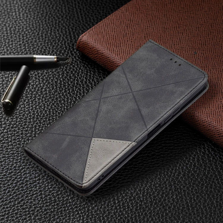 For vivo Y51 2020 / Y51a / Y51s Rhombus Texture Horizontal Flip Magnetic Leather Case with Holder & Card Slots
