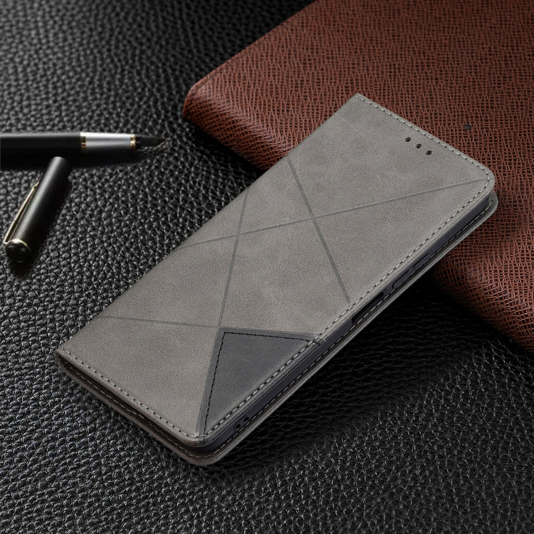 For vivo Y51 2020 / Y51a / Y51s Rhombus Texture Horizontal Flip Magnetic Leather Case with Holder & Card Slots
