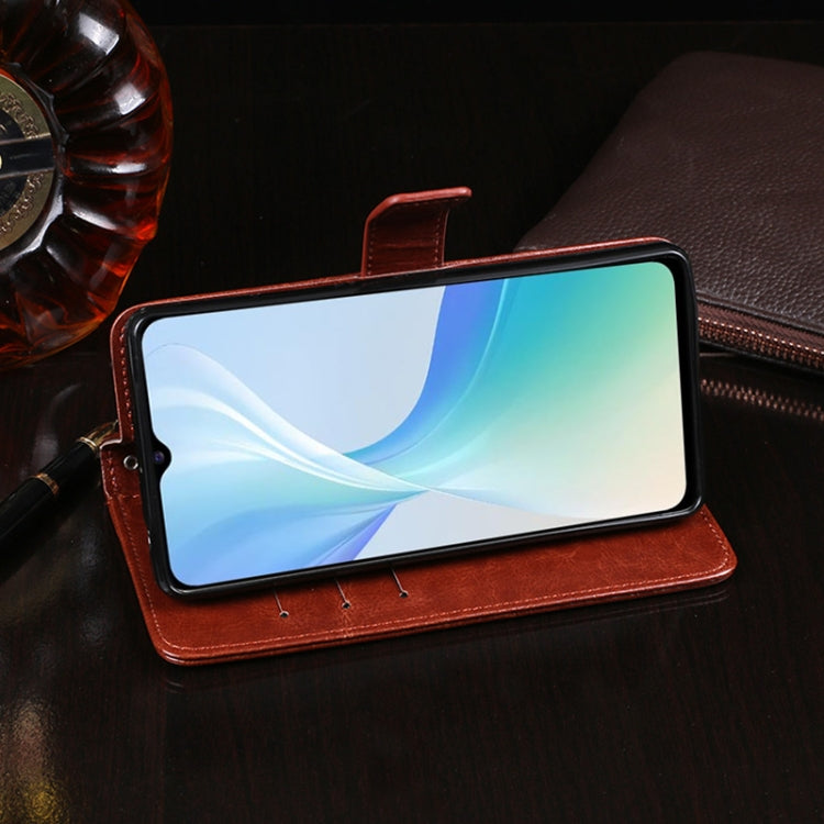 idewei Crazy Horse Texture Horizontal Flip Leather Case with Holder & Card Slots & Wallet For vivo Y53S 5G