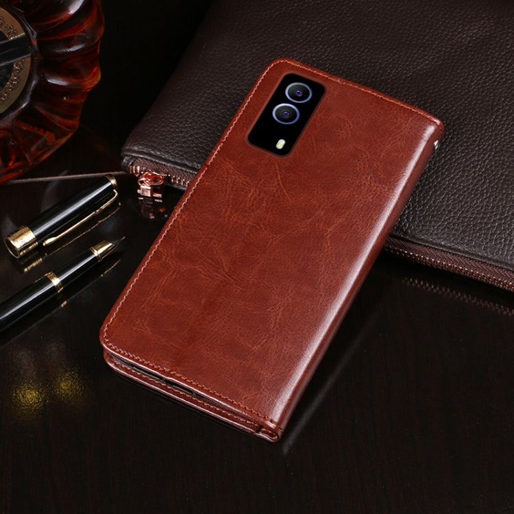idewei Crazy Horse Texture Horizontal Flip Leather Case with Holder & Card Slots & Wallet For vivo Y53S 5G