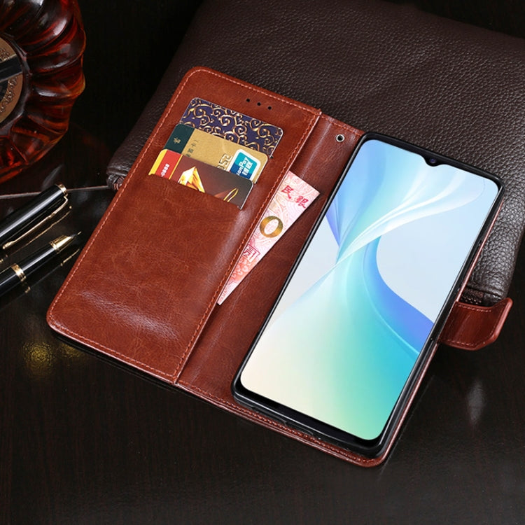 idewei Crazy Horse Texture Horizontal Flip Leather Case with Holder & Card Slots & Wallet For vivo Y53S 5G