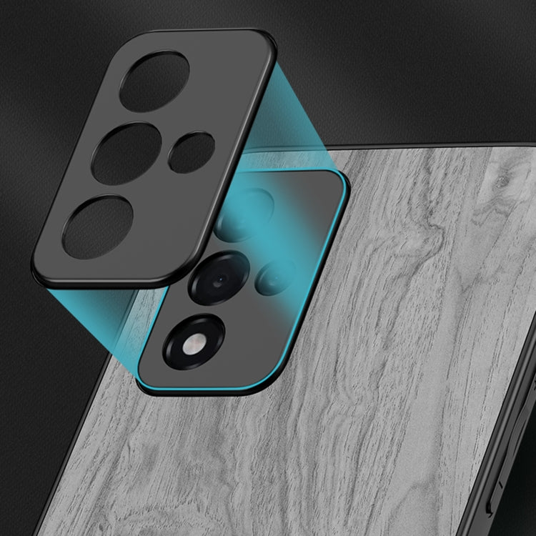 For OPPO A94 5G Shang Rui Wood Grain Skin PU + TPU Shockproof Case
