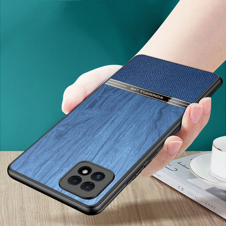 For OPPO A72 Shang Rui Wood Grain Skin PU + TPU Shockproof Case