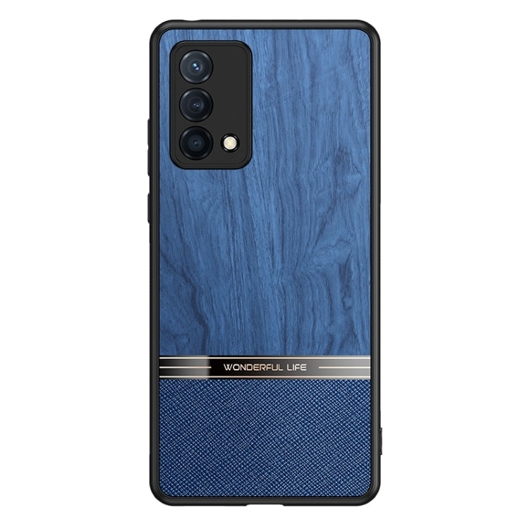 For OPPO K9 Shang Rui Wood Grain Skin PU + TPU Shockproof Case