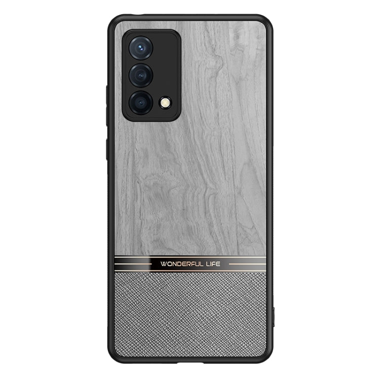 For OPPO K9 Shang Rui Wood Grain Skin PU + TPU Shockproof Case