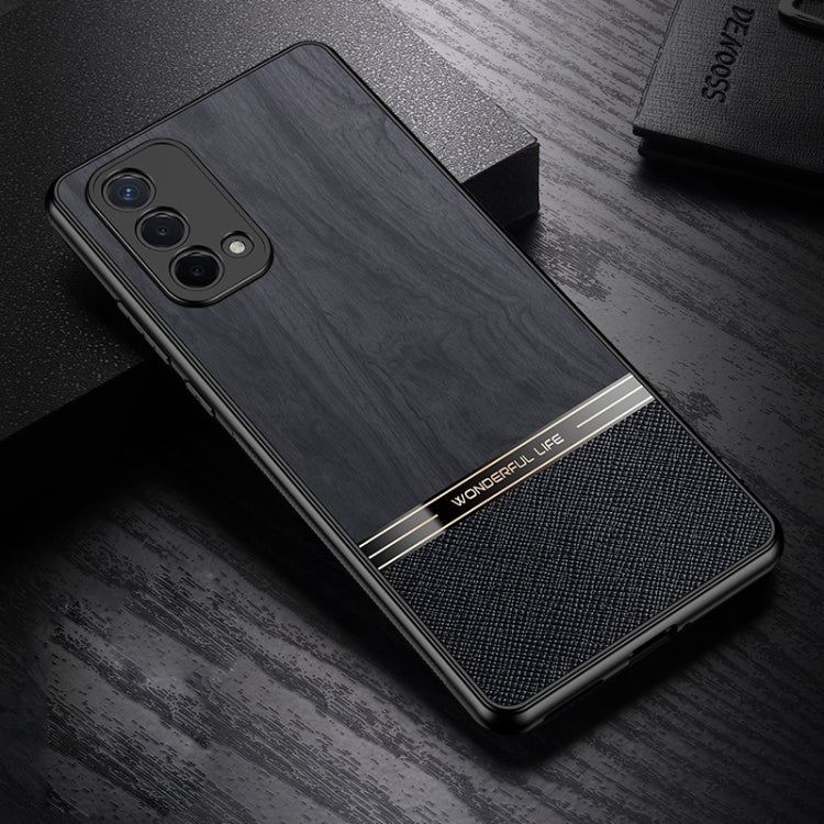For OPPO A93 5G Shang Rui Wood Grain Skin PU + TPU Shockproof Case
