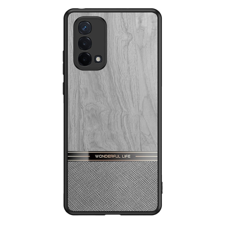 For OPPO A93 5G Shang Rui Wood Grain Skin PU + TPU Shockproof Case