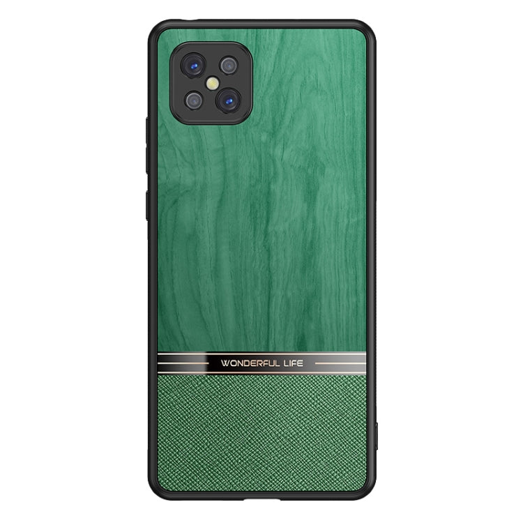For OPPO A92s Shang Rui Wood Grain Skin PU + TPU Shockproof Case