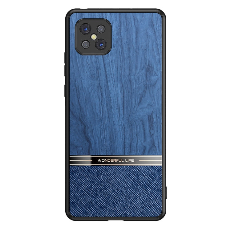 For OPPO A92s Shang Rui Wood Grain Skin PU + TPU Shockproof Case