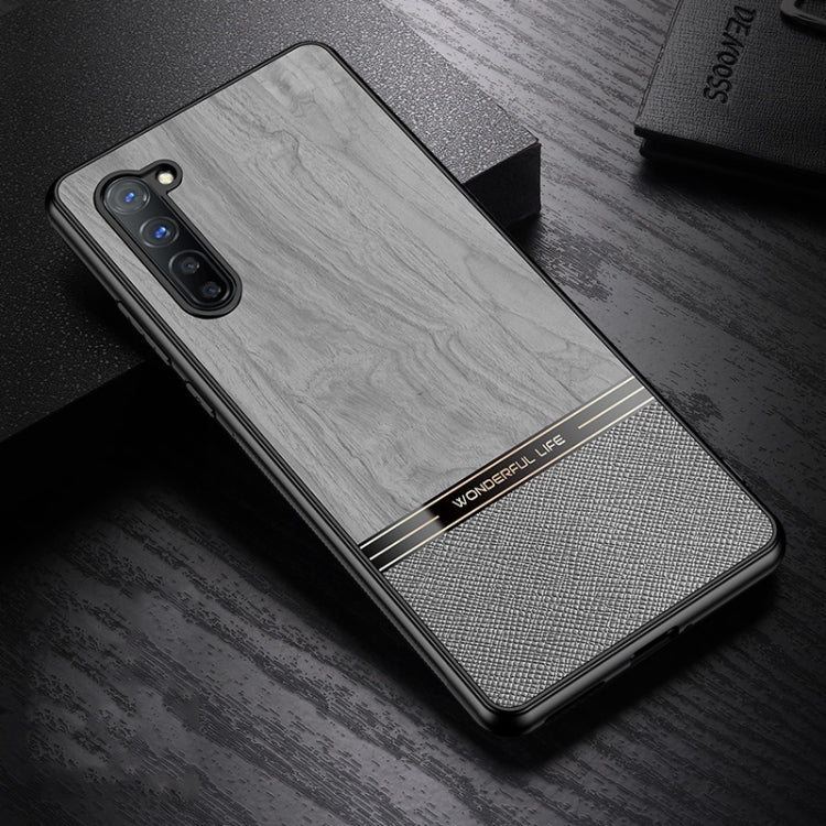For OPPO Reno3 Shang Rui Wood Grain Skin PU + TPU Shockproof Case