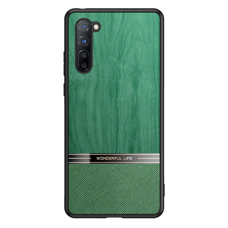 For OPPO Reno3 Shang Rui Wood Grain Skin PU + TPU Shockproof Case