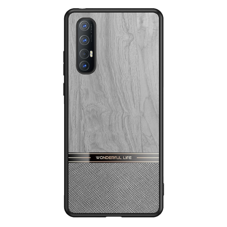 For OPPO Reno3 Pro Shang Rui Wood Grain Skin PU + TPU Shockproof Case